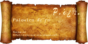 Palovics Örs névjegykártya